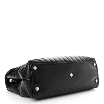 Saint Laurent Calfskin Y Quilted Monogram Large Loulou Chain Satchel Black 4 of 12
