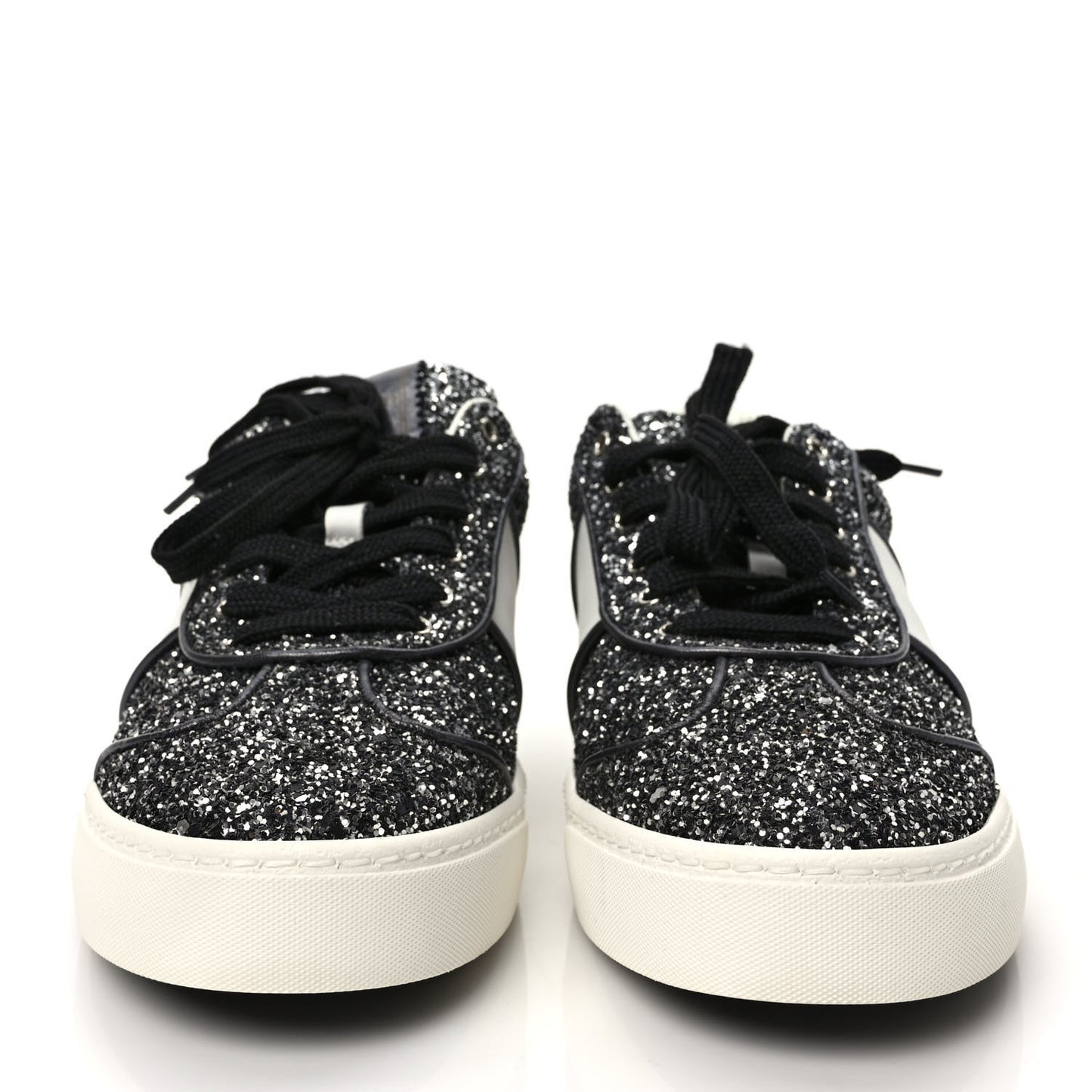 Calfskin Glitter Flycrew Sneakers 40 Black