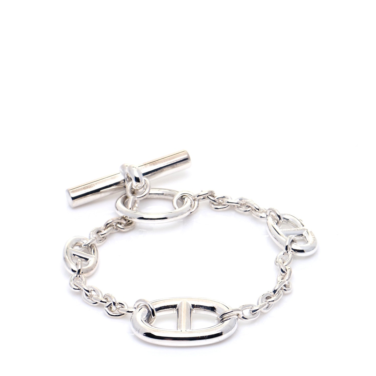 Hermes Sterling Silver Farandole Bracelet LG 1 of 7