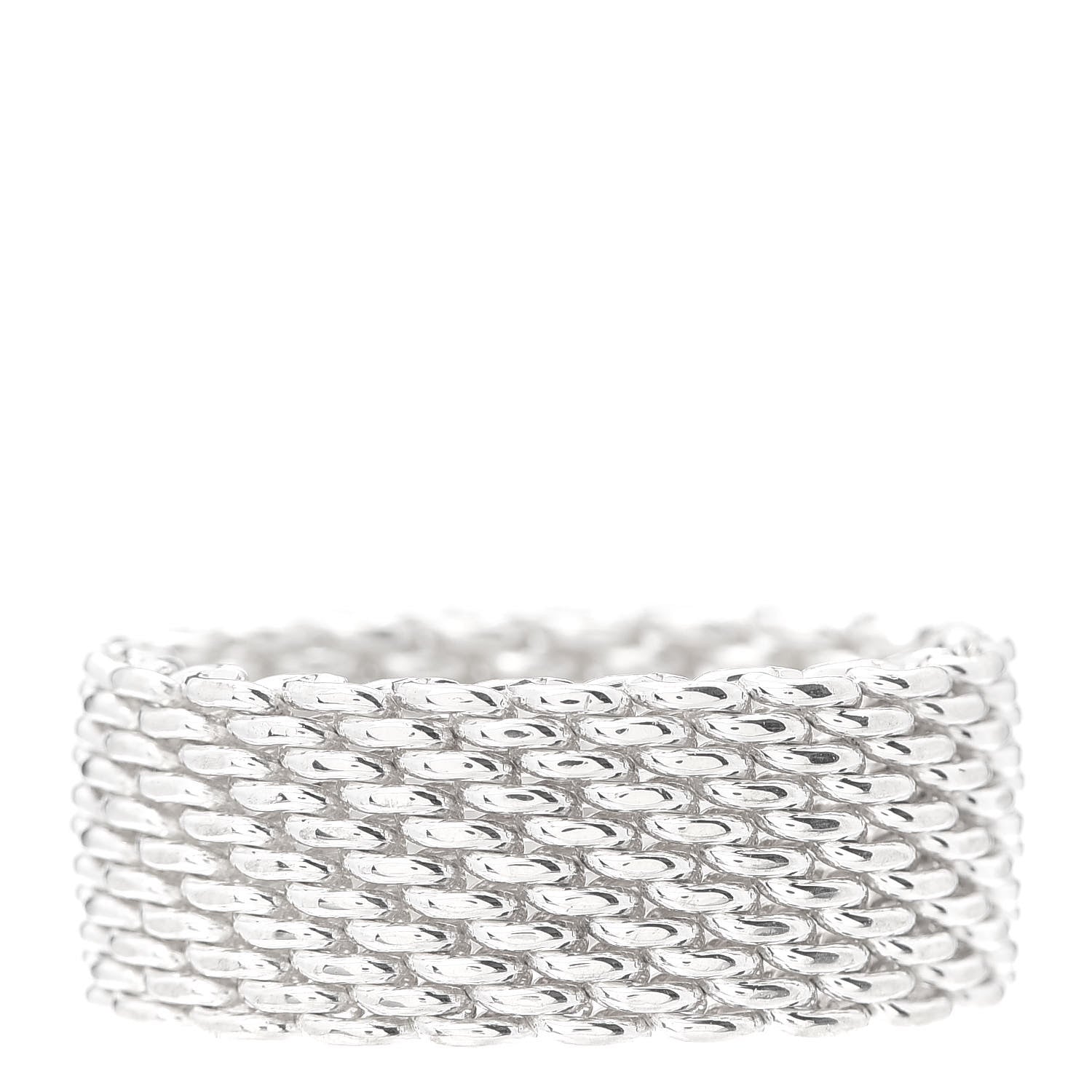 Tiffany Sterling Silver Somerset Mesh Ring 56 7.5 1 of 4
