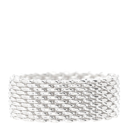 Tiffany Sterling Silver Somerset Mesh Ring 56 7.5 1 of 4