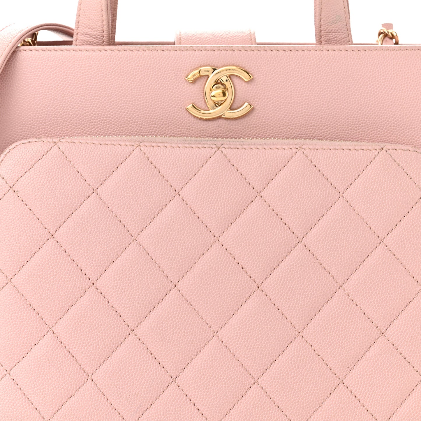 Caviar Quilted Small Business Affinity Shopping Bag Light Pink