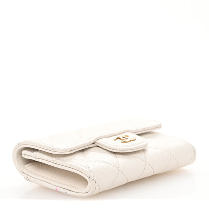 Chanel Caviar Quilted Flap Card Holder Wallet White 4 of 11