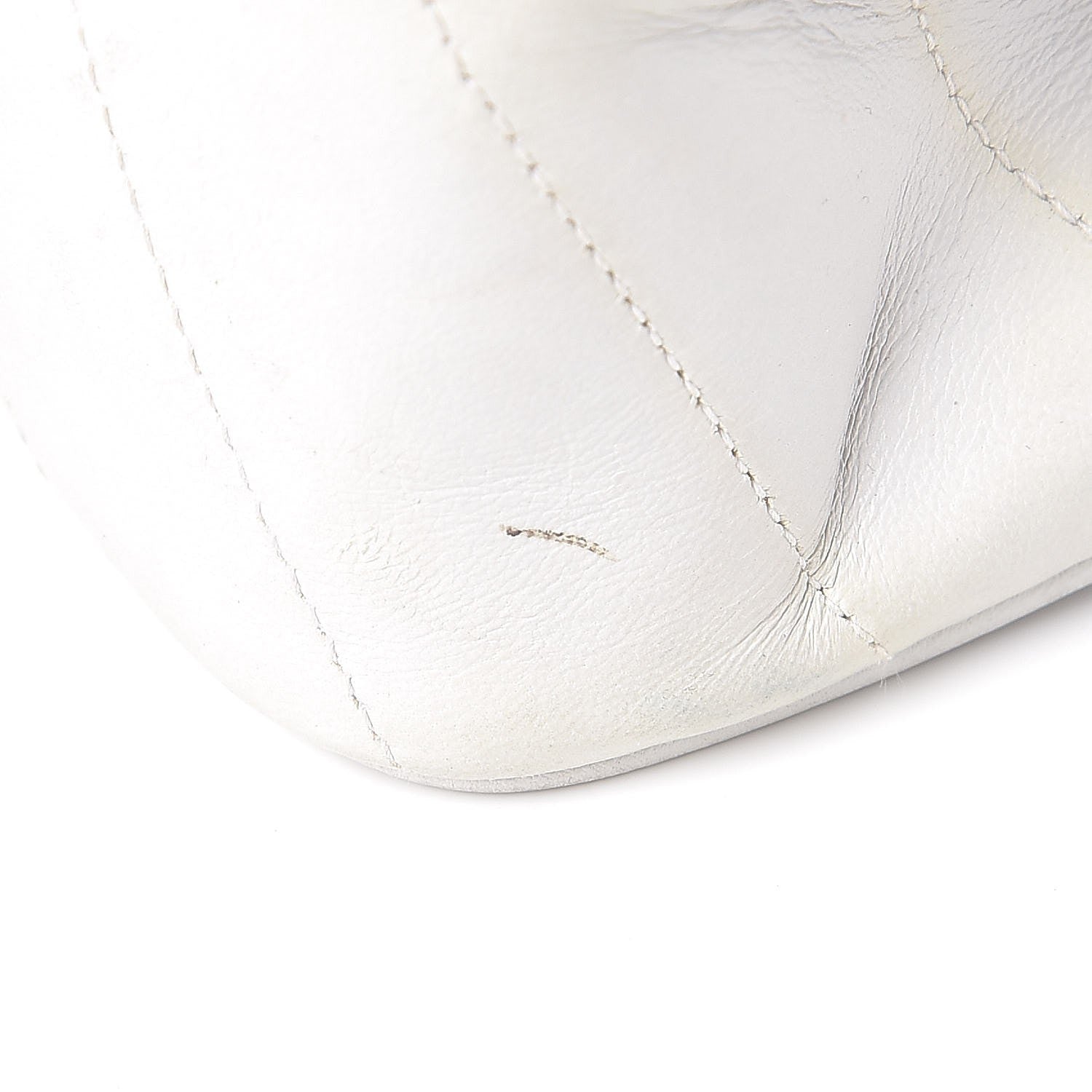 Chanel Lambskin Chevron Quilted Mini Square Flap White 11 of 16