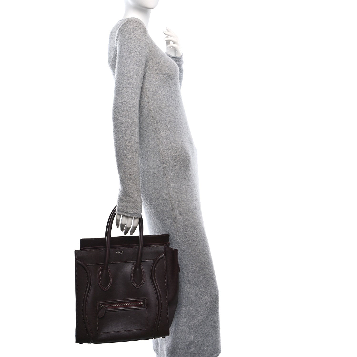 Celine Smooth Calfskin Mini Luggage Burgundy 2 of 10