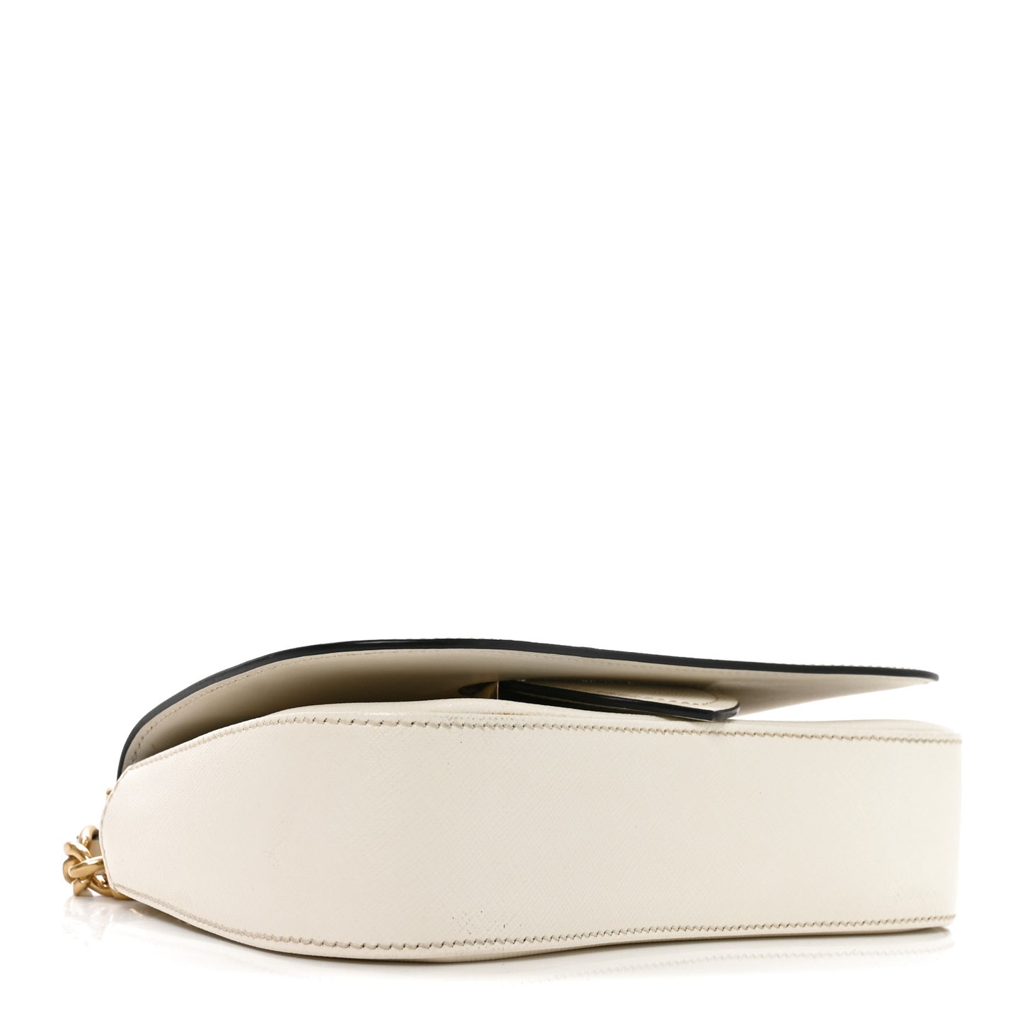 Saffiano Lux Sidonie Small Chain Crossbody Bag White