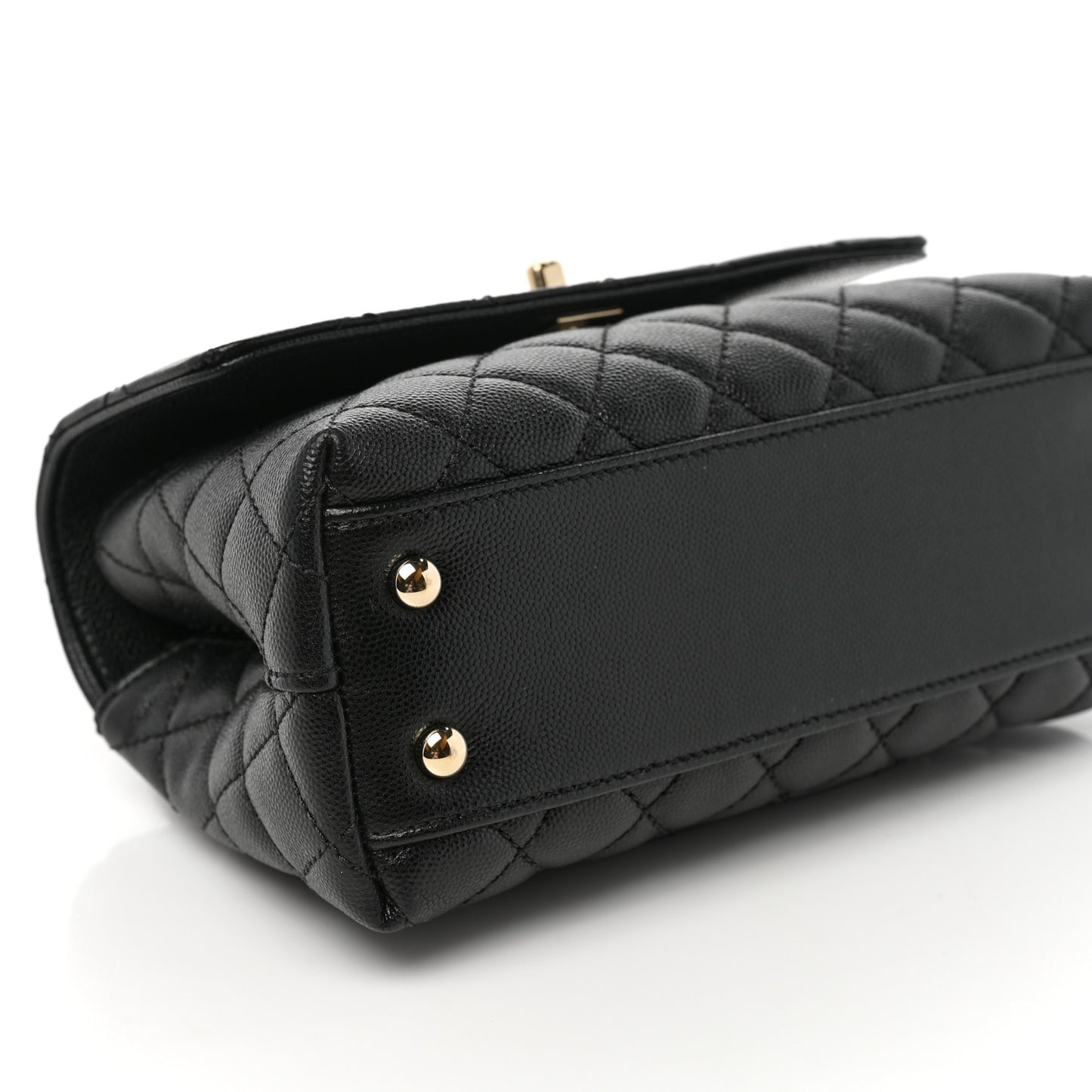 Caviar Quilted Mini Coco Handle Flap Black