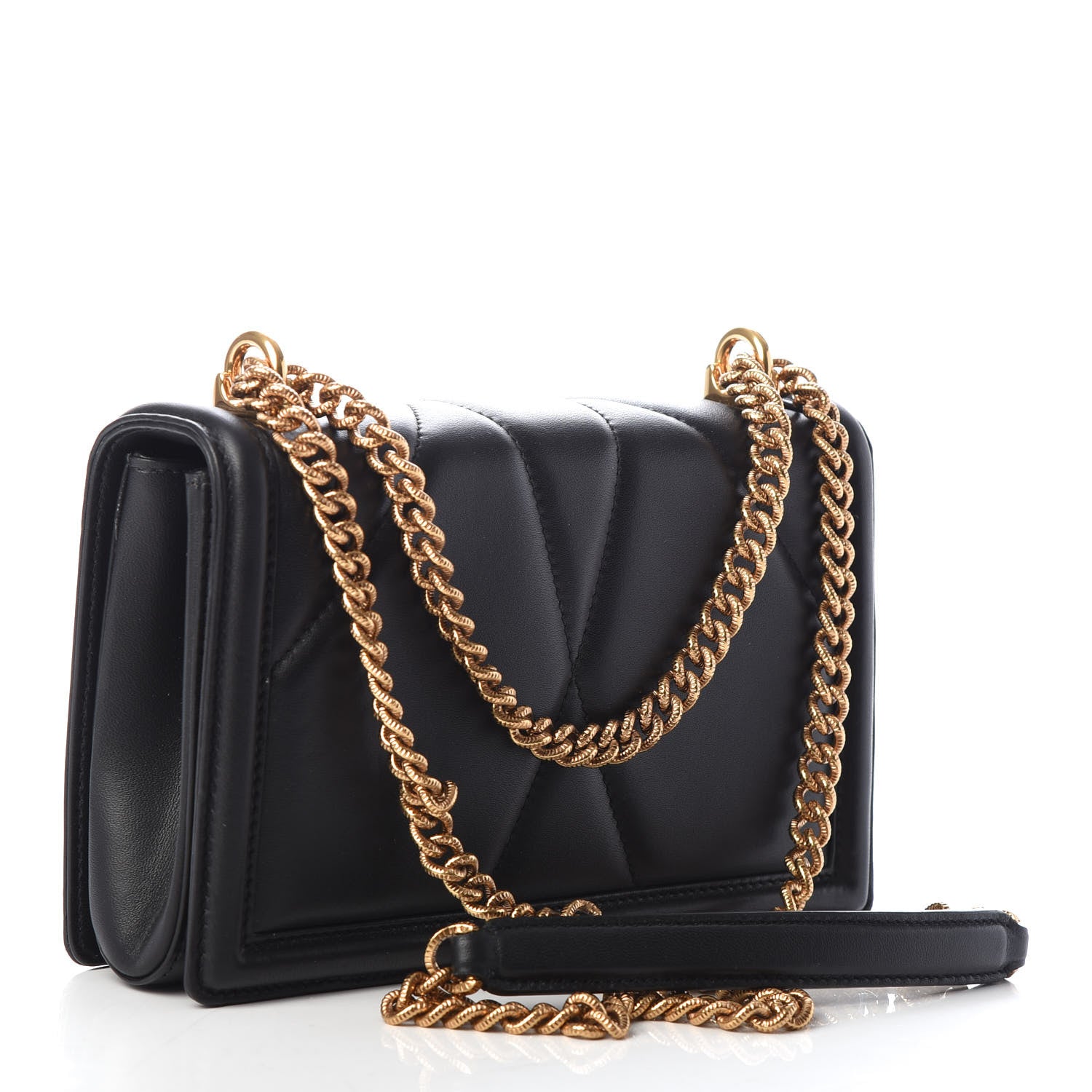 Dolce & Gabbana Calfskin Medium Devotion Crossbody Bag Black 3 of 9