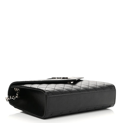 Saint Laurent Grain De Poudre Textured Mixed Matelasse Triquilt Medium Monogram Satchel Black 3 of 7