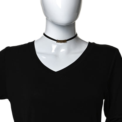 Christian Dior Grosgrain Ribbon J'Adior Logo Choker Necklace Black 2 of 8
