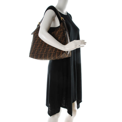 Fendi Zucca Vitello Elite Small Hobo Tobacco Castagna 2 of 7