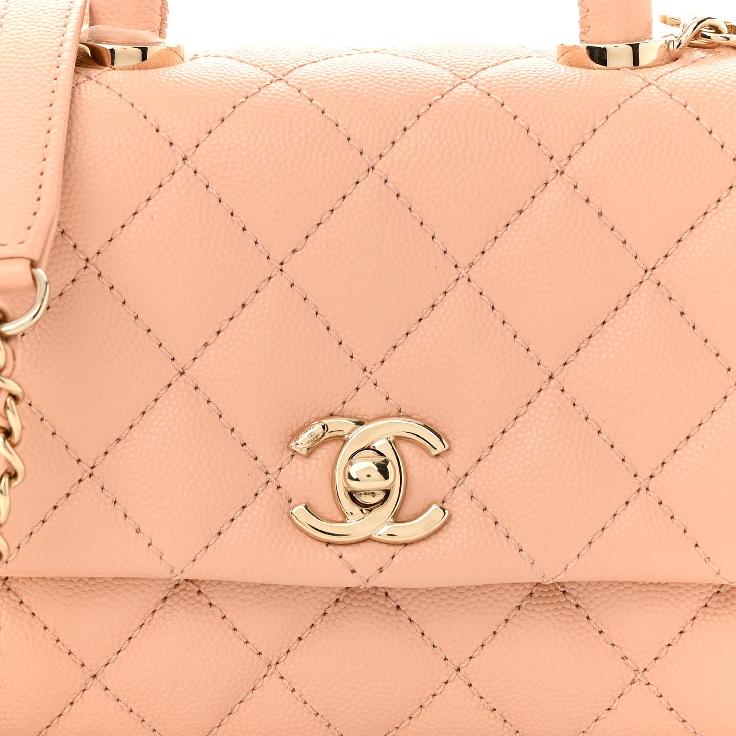 Caviar Quilted Extra Mini Coco Handle Flap Light Pink