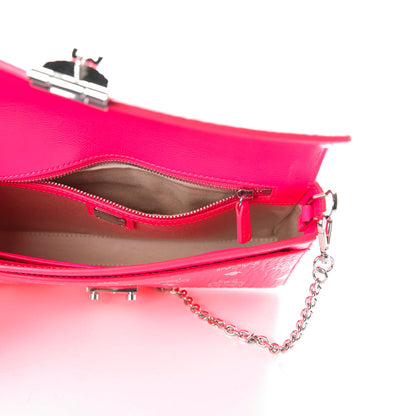 MCM Visetos Monogram Medium Millie Crossbody Bag Neon Pink 5 of 9