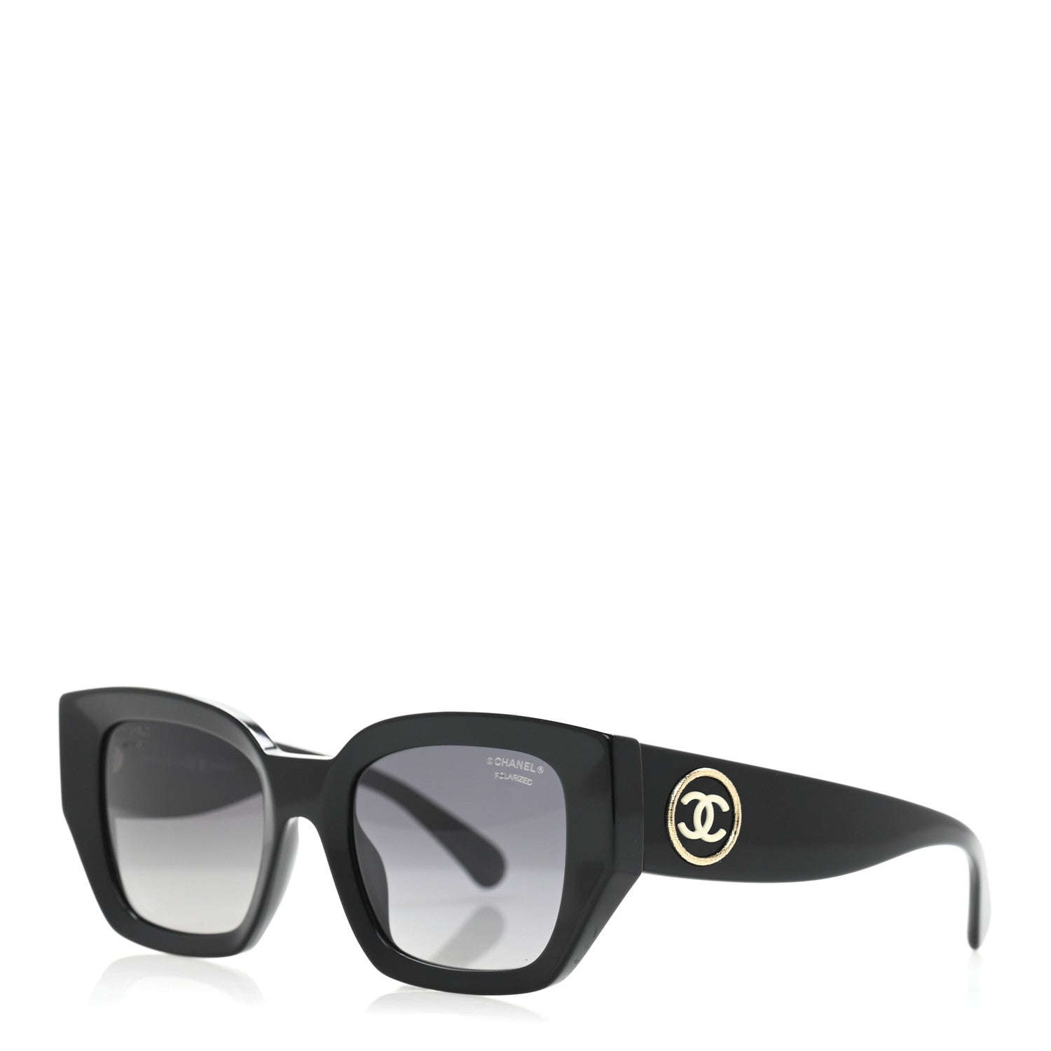 Chanel Acetate Polarized Square Sunglasses 5506 Black 1 of 8