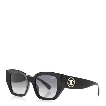 Chanel Acetate Polarized Square Sunglasses 5506 Black 1 of 8