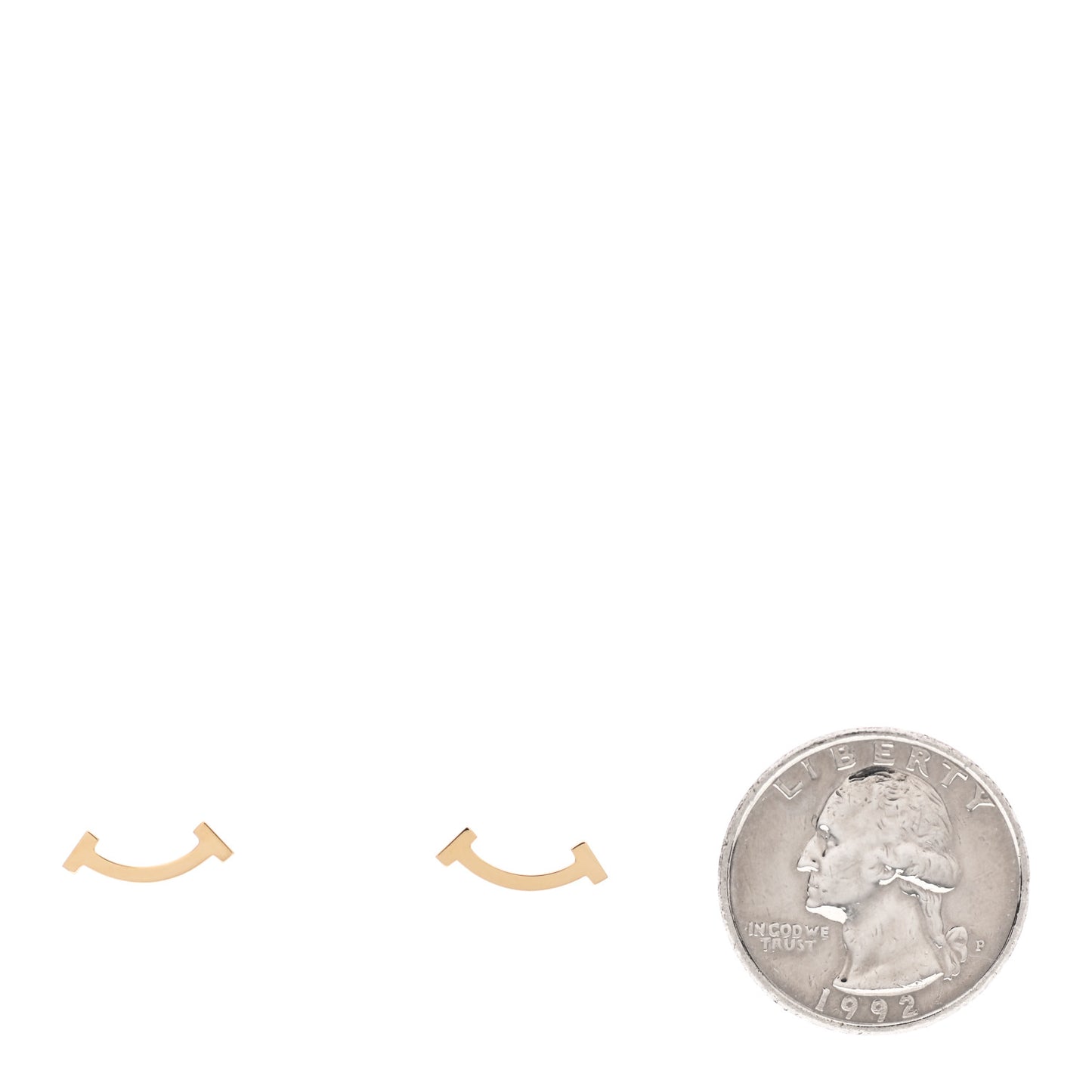 18K Yellow Gold T Smile Stud Earrings