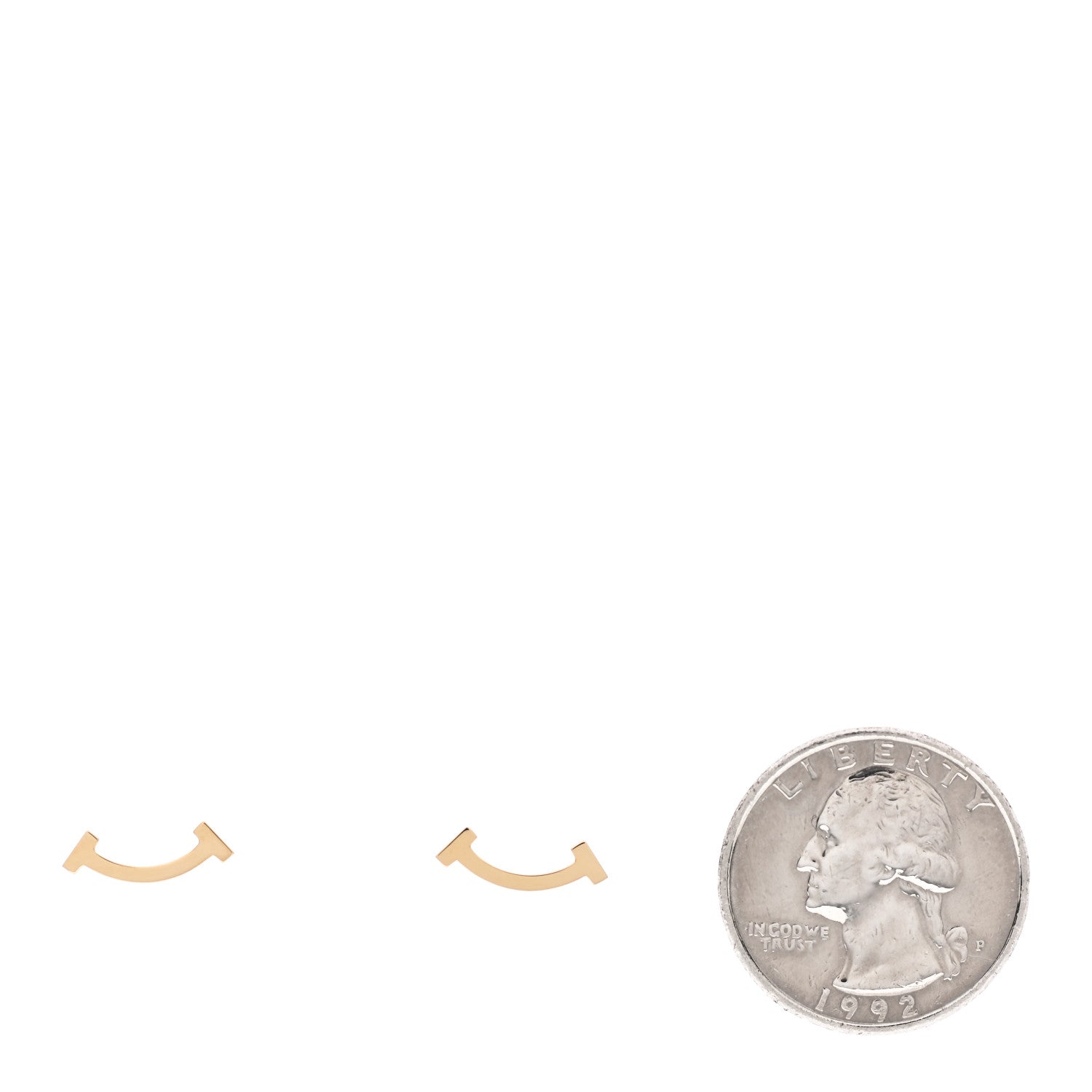 Tiffany 18K Yellow Gold T Smile Stud Earrings 2 of 6