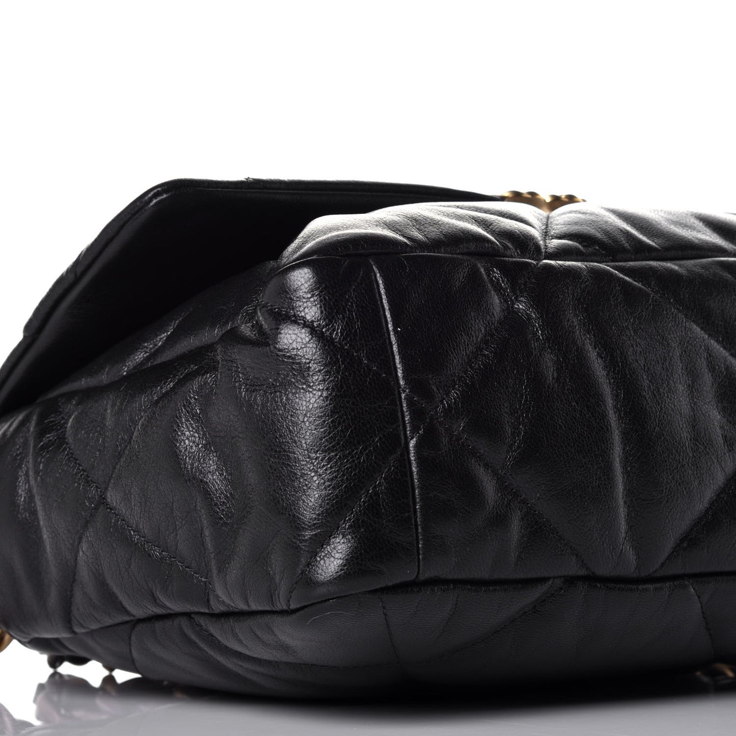 Goatskin Quilted Large Chanel 19 Flap Black