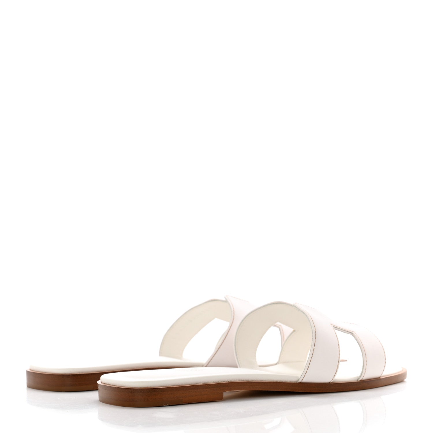 Hermes Box Calfskin Oran Sandals 39.5 White 4 of 9
