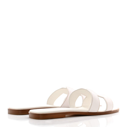 Hermes Box Calfskin Oran Sandals 39.5 White 4 of 9