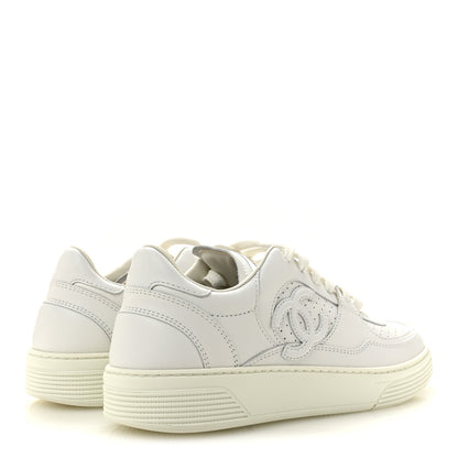 Chanel Calfskin CC Womens Sneakers 38 White 5 of 10
