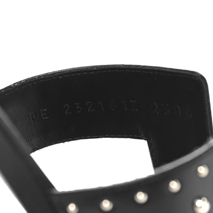 Hermes Calfskin Studded Oran Sandals 40 Black 9 of 10