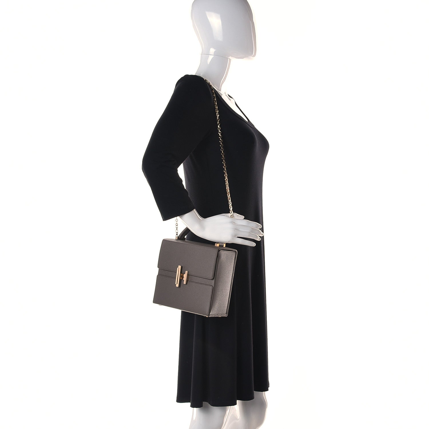 Hermes Epsom Cinhetic Boxy Top Handle Bag Etain 2 of 13