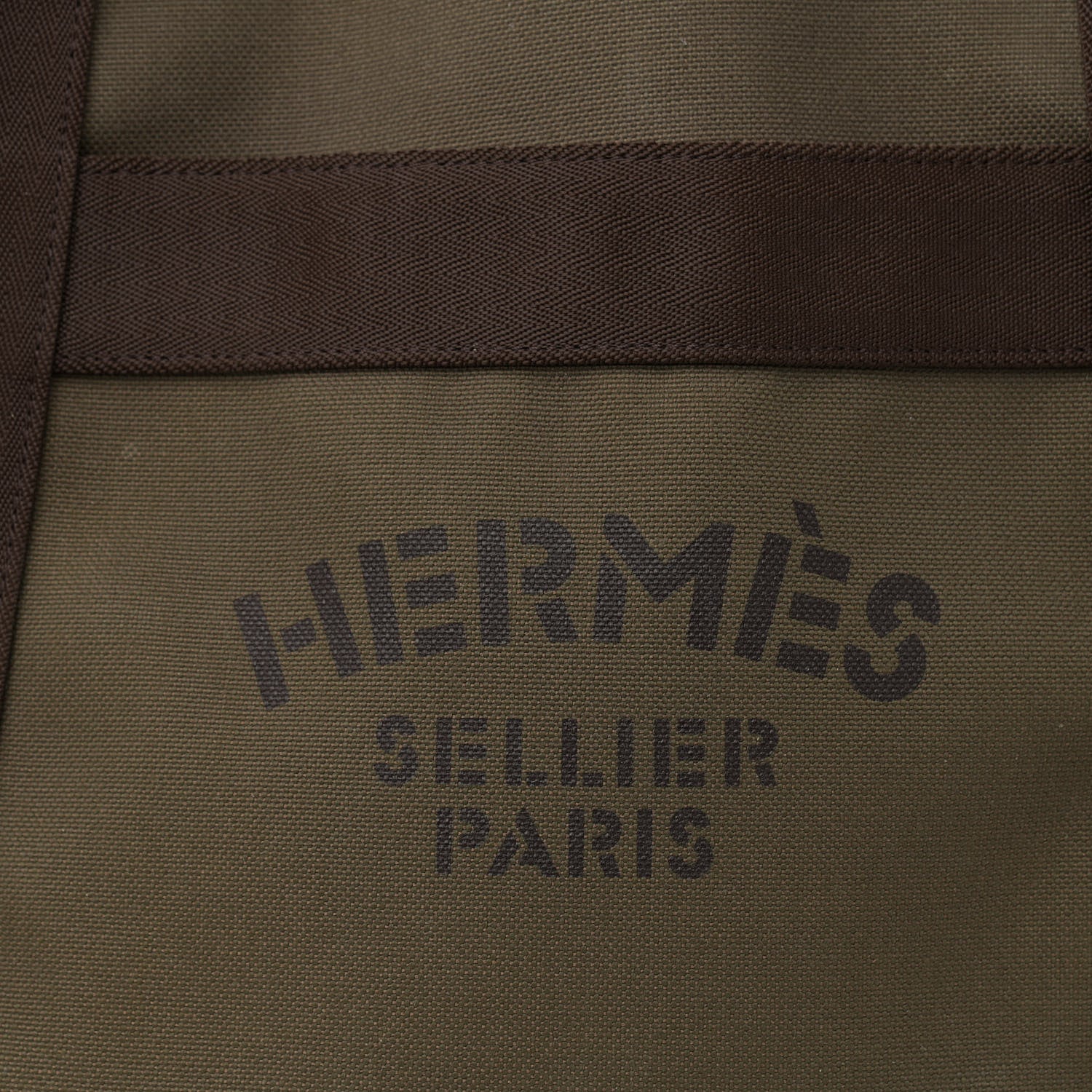 Hermes Toile Sac De Pansage Groom Kaki Feu 10 of 13