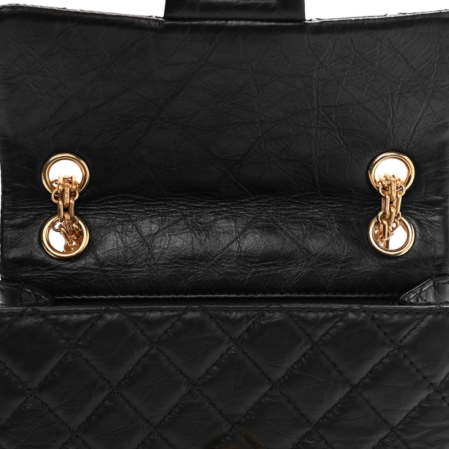 Aged Calfskin Quilted 2.55 Reissue Mini Flap Black
