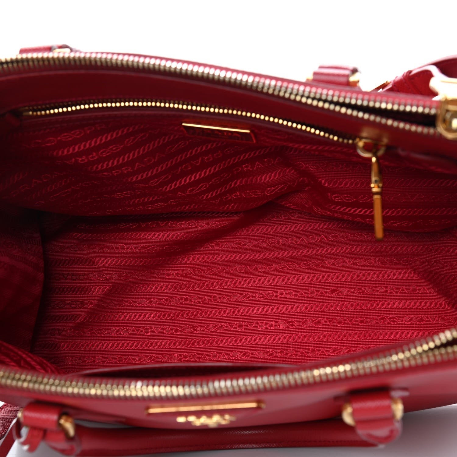 Prada Saffiano Small Galleria Double Zip Tote Fuoco 5 of 11
