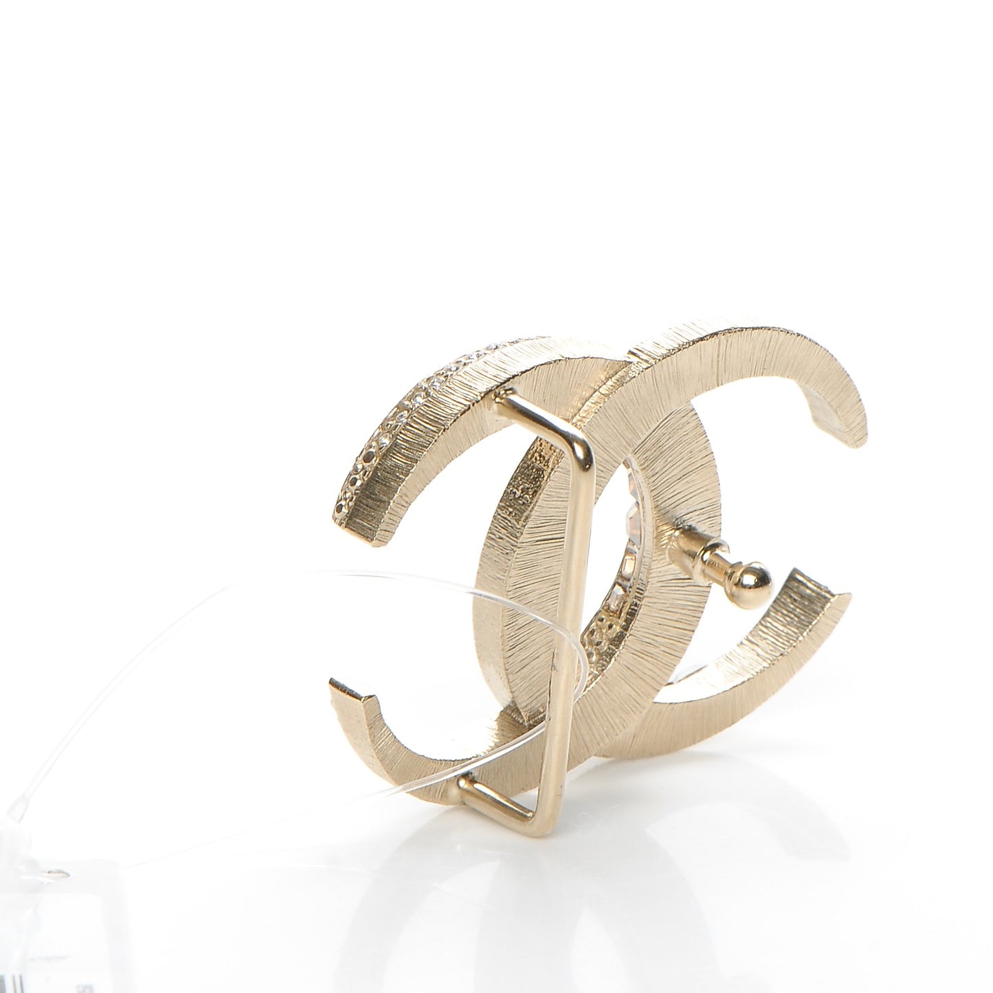 Baguette Crystal CC Belt Buckle Light Gold