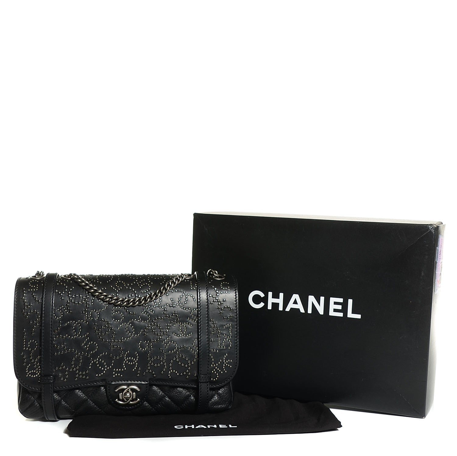 Chanel Studded Calfskin Lambskin Paris Dallas Flap Black 5 of 9