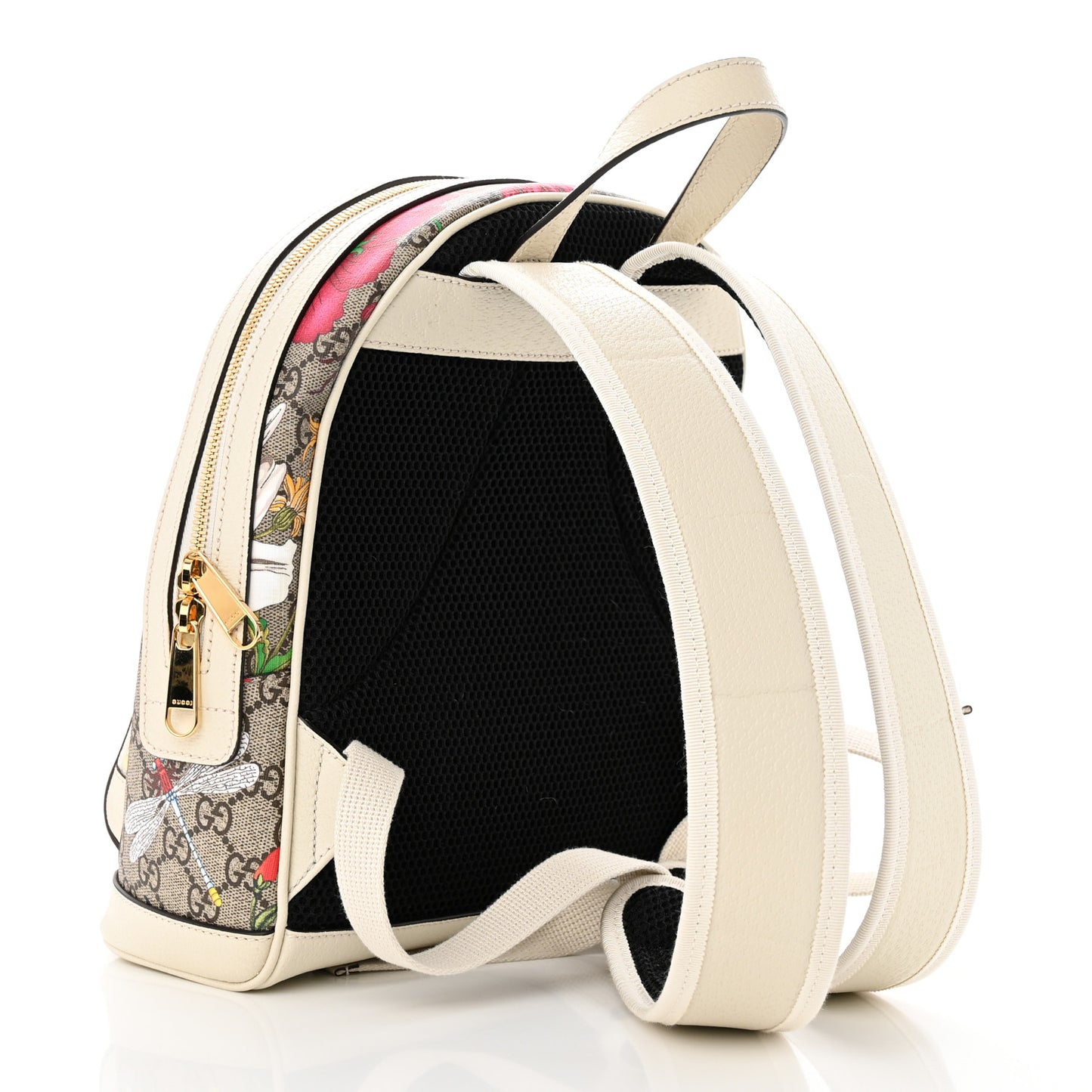 GG Supreme Monogram Flora Web Small Ophidia Day Backpack White
