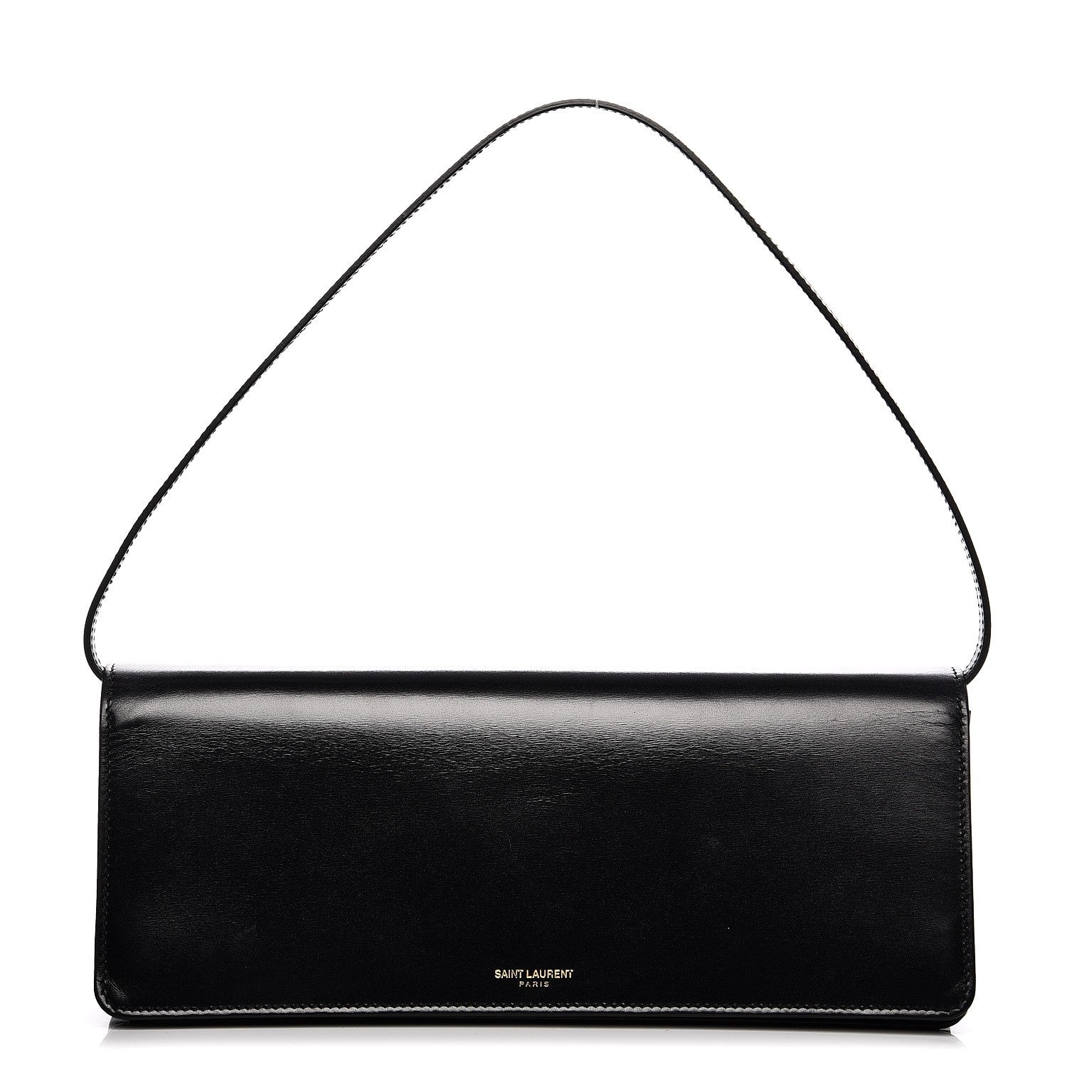 Saint Laurent Smooth Calfskin Medium Marquage Clutch Black 1 of 8