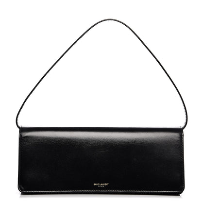 Saint Laurent Smooth Calfskin Medium Marquage Clutch Black 1 of 8