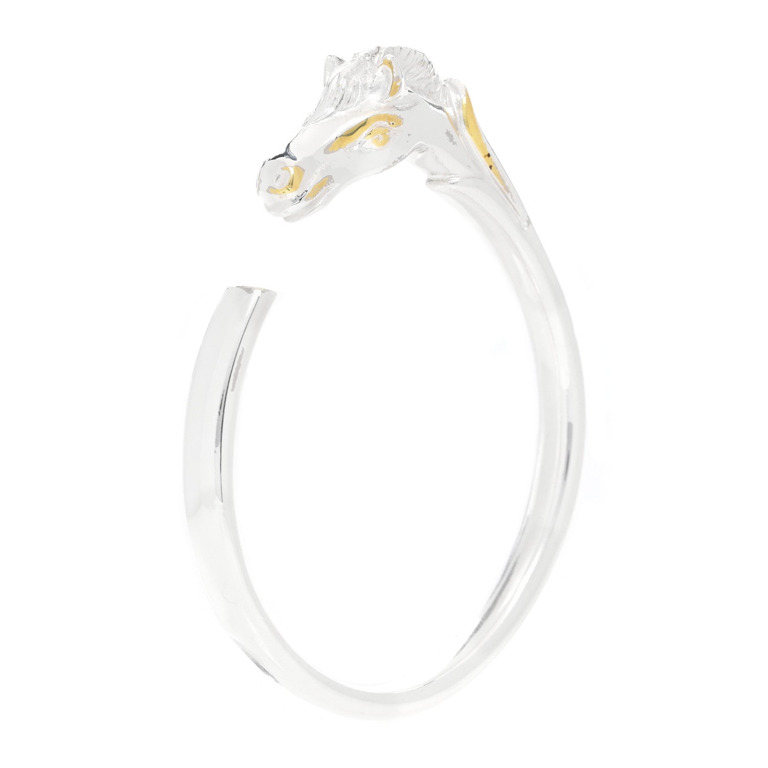 Hermes Palladium Plated Cheval Bracelet Silver 4 of 4