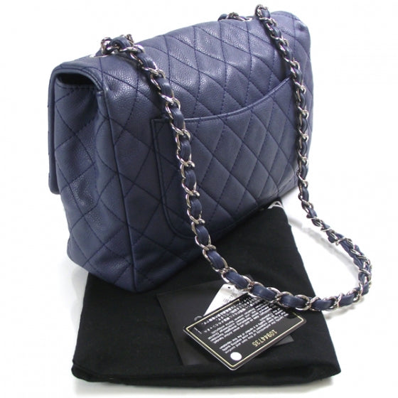 Chanel Caviar Jumbo Flap Blue 3 of 12