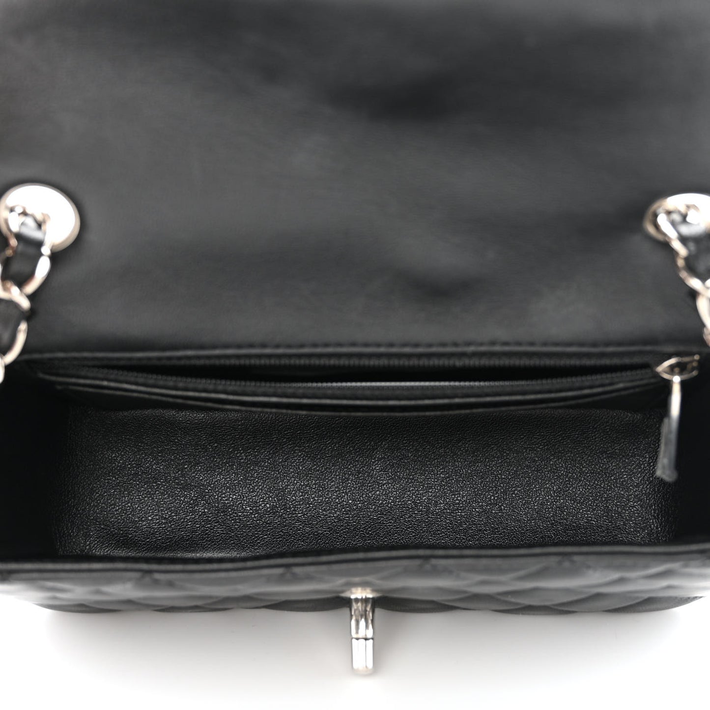 Lambskin Quilted Mini Rectangular Flap Black