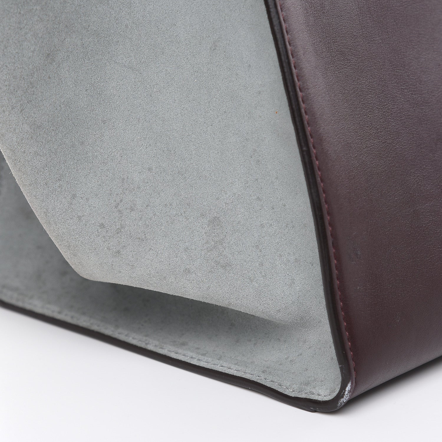 Celine Calfskin Suede Large Tri-Color Trapeze Dark Grey 10 of 17