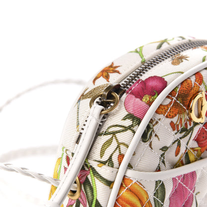 Gucci Canvas Flora Floral Trapuntata Mini Zumi Dome Shoulder Bag White 8 of 12