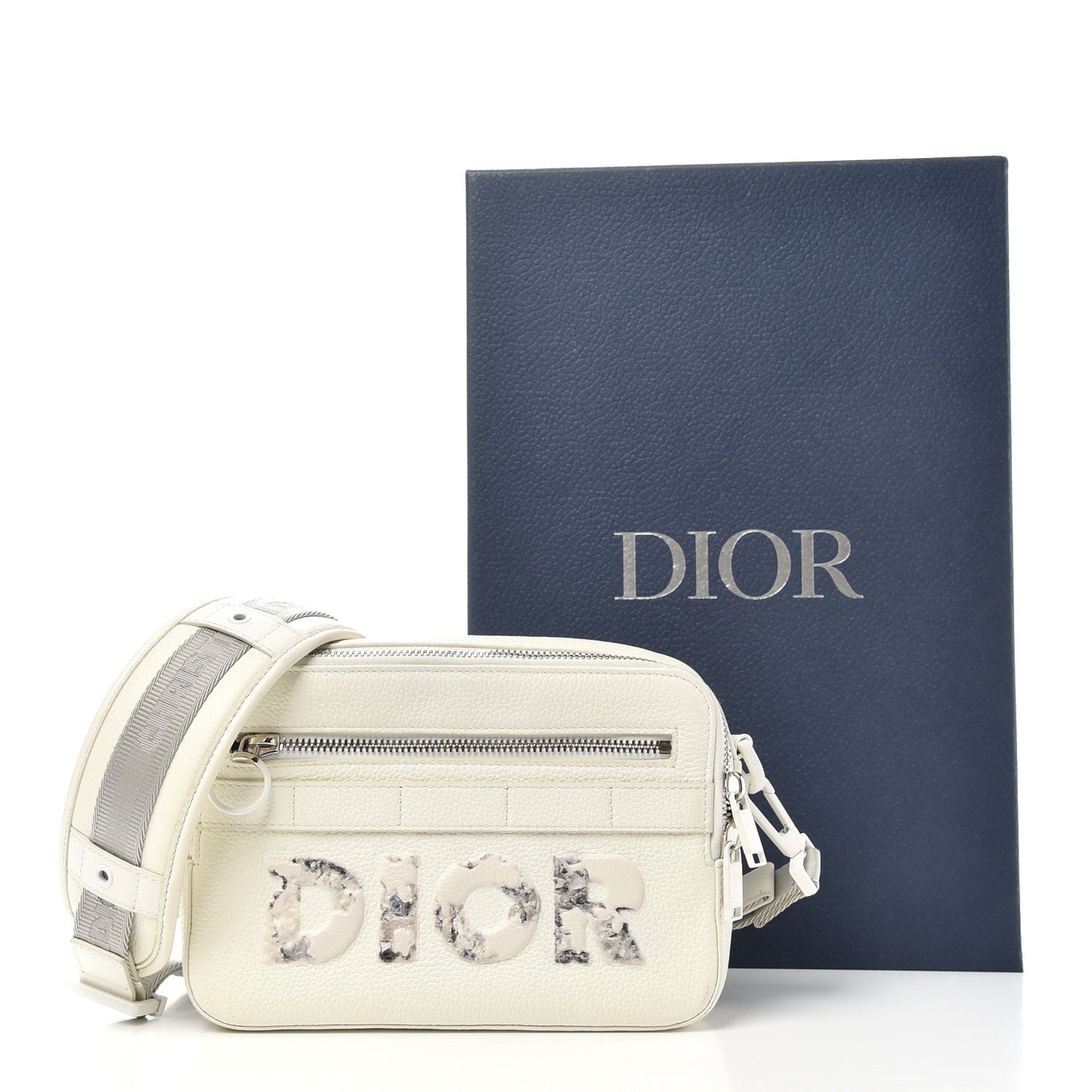 X DANIEL ARSHAM Grained Calfskin Safari Messenger Bag White
