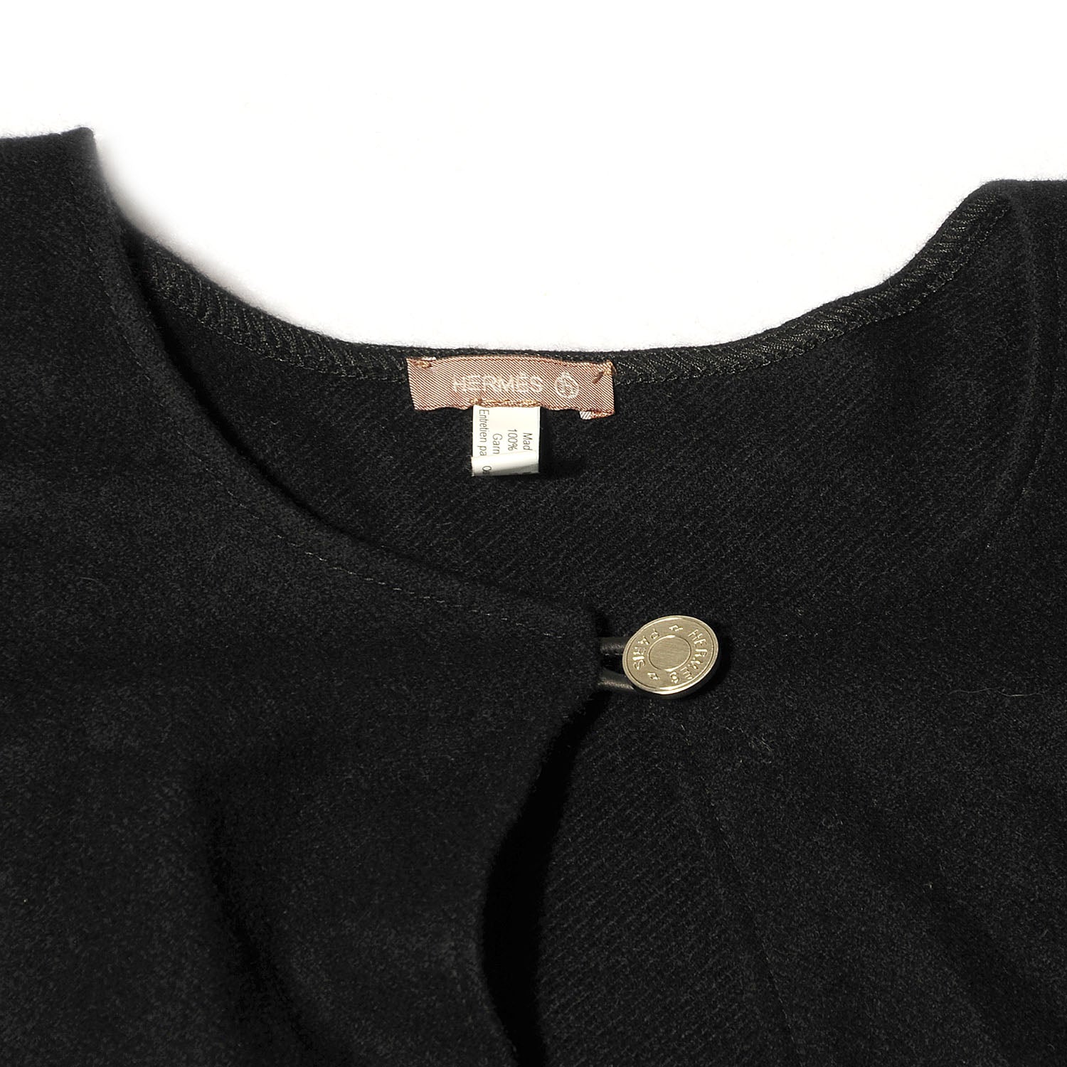 Hermes Cashmere Swift Petit H Poncho Black Rubis 5 of 8