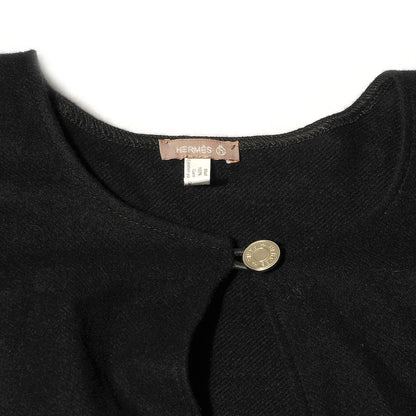 Hermes Cashmere Swift Petit H Poncho Black Rubis 5 of 8