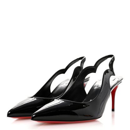 Christian Louboutin Patent Hot Chick Slingback 70 Pumps 39 Black 4 of 9