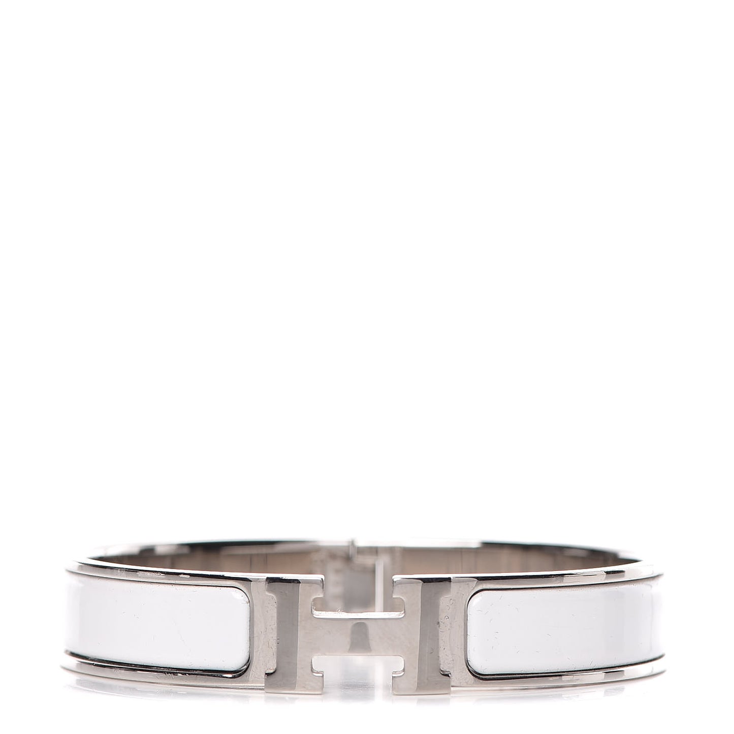 Enamel Narrow Clic Clac H Bracelet GM White