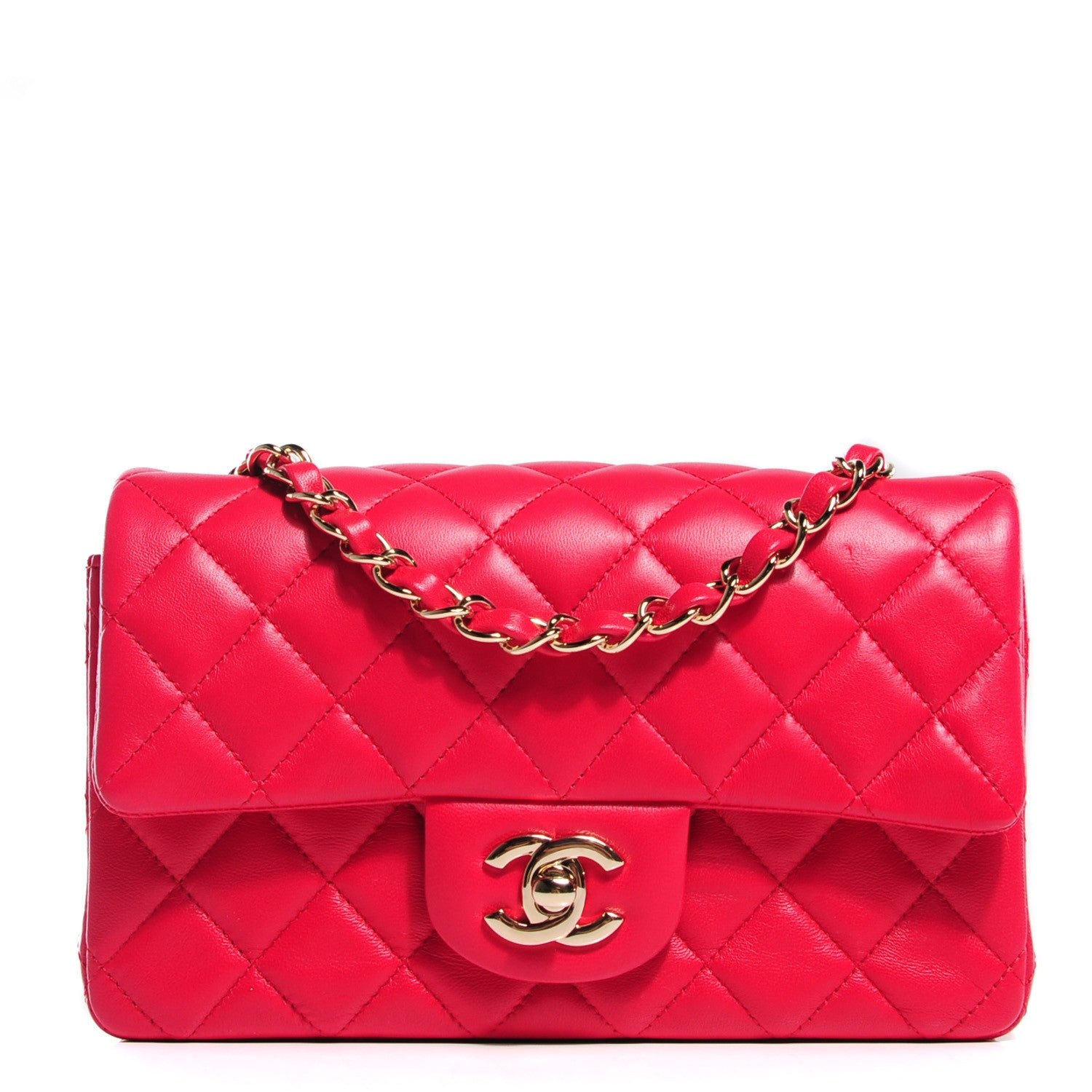 Chanel Lambskin Quilted Mini Rectangular Flap Fuchsia 1 of 8