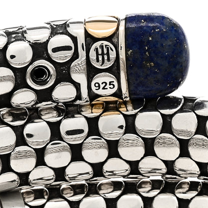 John Hardy Sterling Silver 18K Yellow Gold Lapis Lazuli Dot Triple Coil Bracelet 3 of 3