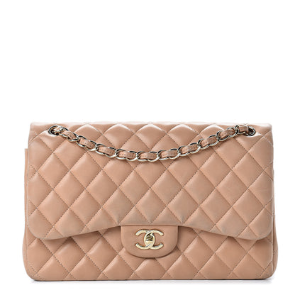 Chanel Lambskin Quilted Jumbo Double Flap Beige Clair 1 of 25