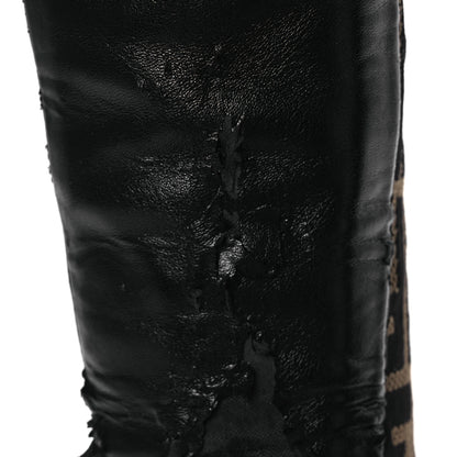 Fendi Nappa Microfiber Fabric FF Rockoko Thigh High Boots 39.5 Black Tobacco 11 of 12