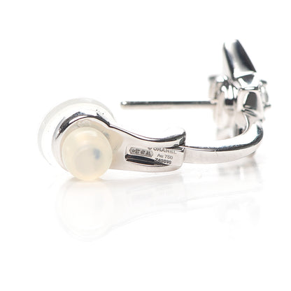 Chanel 18K White Gold Diamond Comete Chevron Earrings 4 of 5